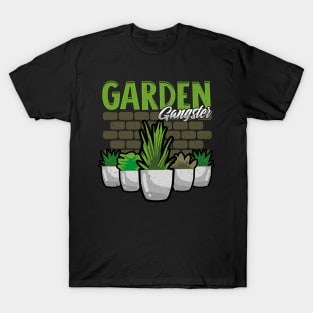 Cute & Funny Garden Gangster Gardening Pun T-Shirt